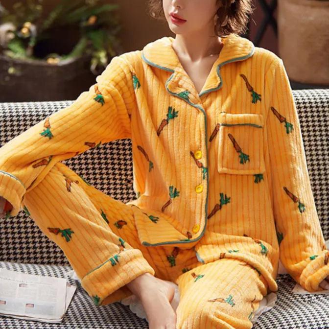 Pyjama d'hiver en polaire pour femme - Deux pièces
