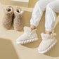 Chaussons cocooning en polaire crème