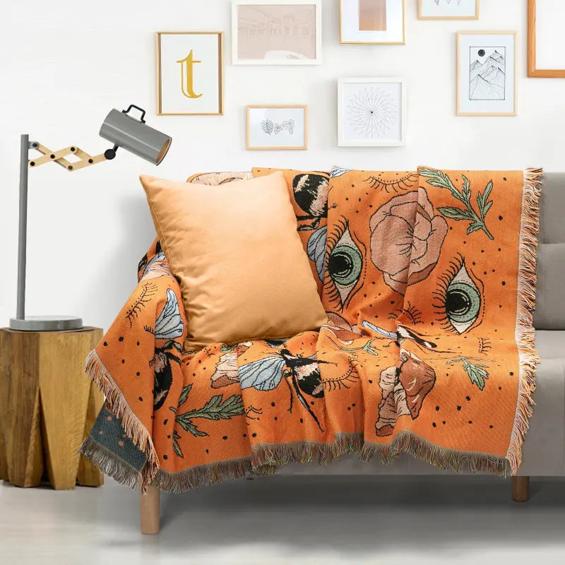 Plaid Vintage avec motif œil de Nazar