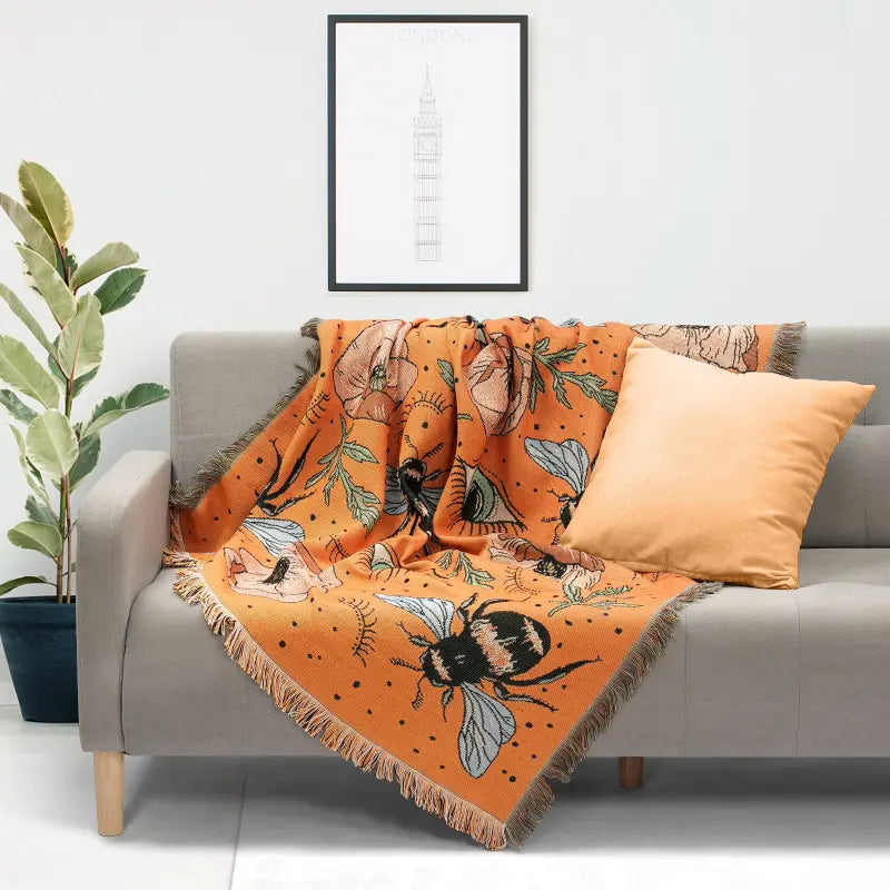Plaid Vintage avec motif œil de Nazar