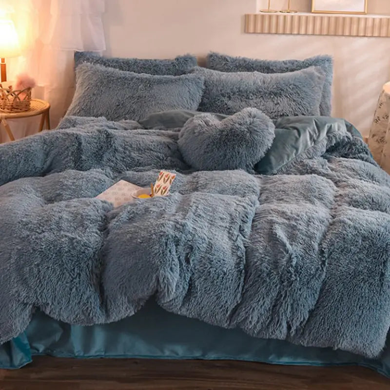 Parure de lit bleu polaire