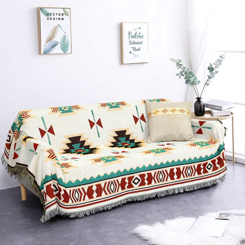 Plaid au style rustique aztèque