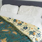 Plaid réversible avec motif d'oiseau scandinave