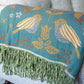 Plaid réversible avec motif d'oiseau scandinave
