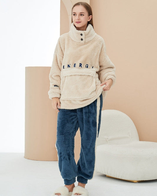 Pyjama Pilou chaud bicolore pour femme
