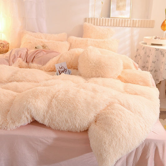 Parure de lit polaire saumon