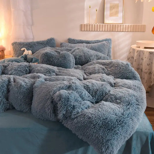 Parure de lit bleu polaire